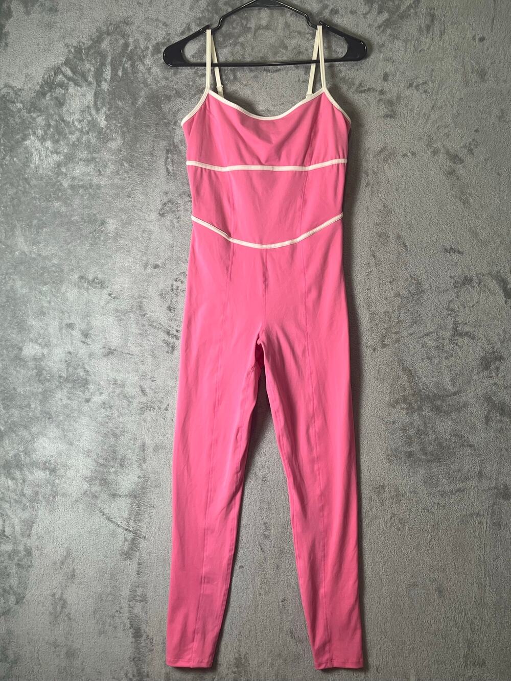 L’Space Ace Jumpsuit Women’s Medium Pink Cutout Strappy One Piece Activewear